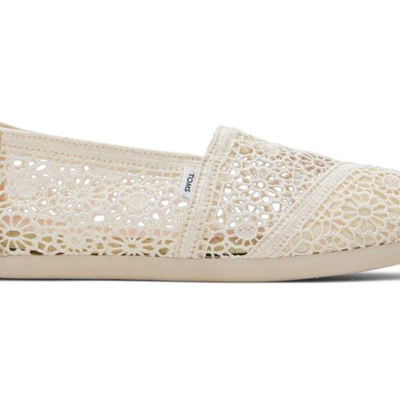 Womens TOMS Alpargata Crochet Slip-On Casual Shoe - Cream Size 9.5 - Picture 10 of 10